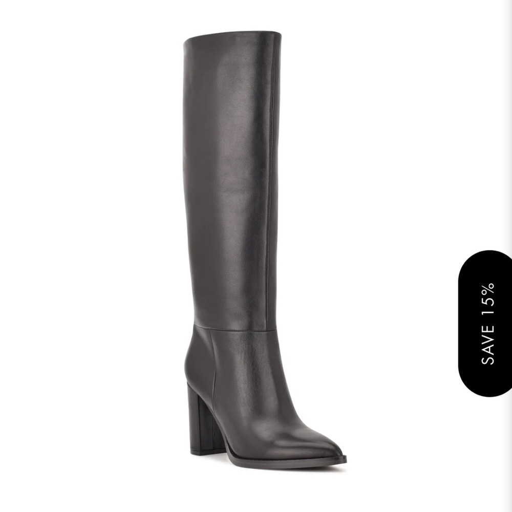 Nine West Hiya Heeled Boots. Like New- excellent condition. Black leather color